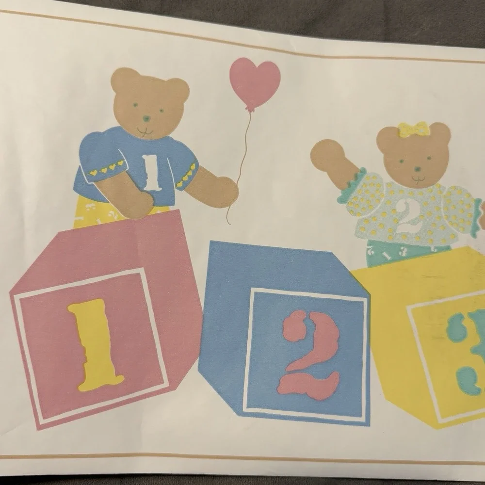 Vintage Teddy Bear Wallpaper Border Baby Room‎ Nursery Decor 5 Yards